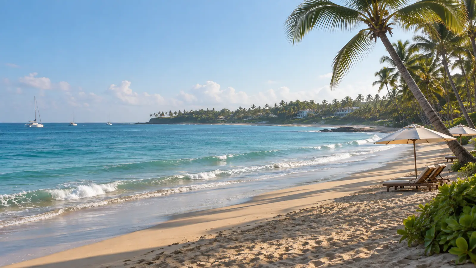 Costa serena y vegetación tropical en la península de Samaná